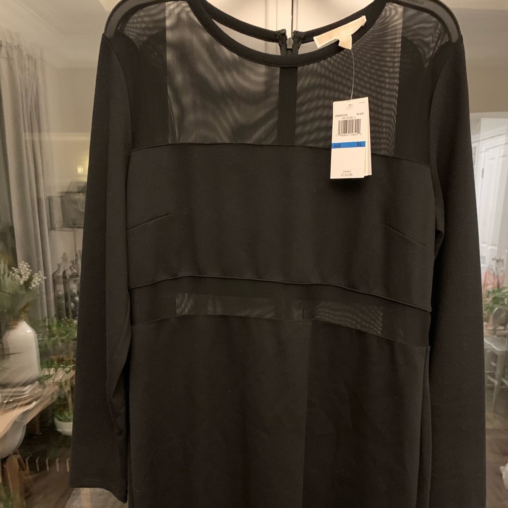 Michael Kors black dress with sheer accents